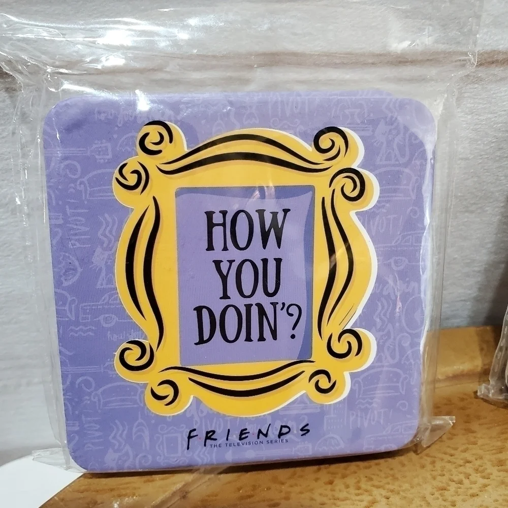 New Friends Central Perk and How You Doin? Pack of two sets of Coaster Sets